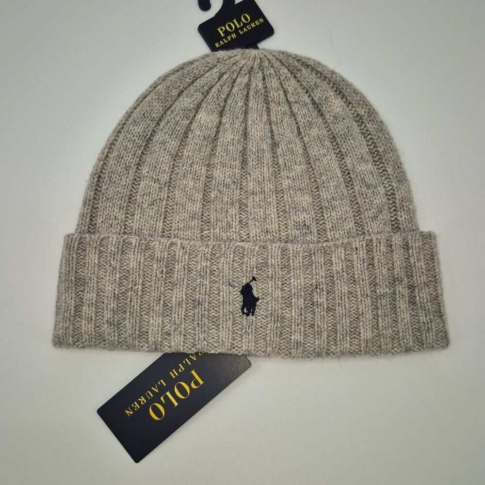 Polo Ralph Lauren Men's Wool Blend Ribbed Cuff Knit Beanie Hat NWT